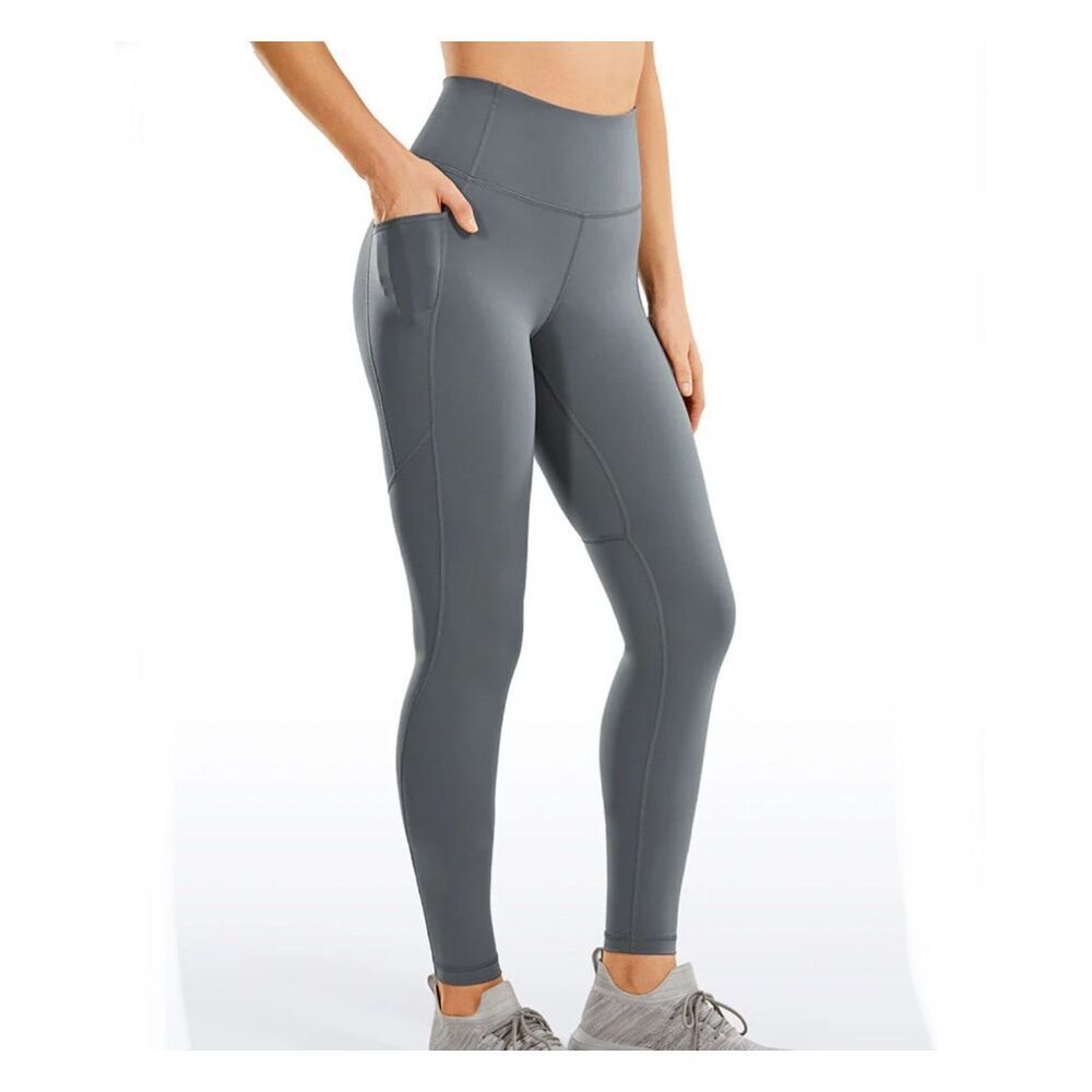 CRZ YOGA | Pocket Leggings Charcoal Gray Ankle High Waist 27" Inseam | Small